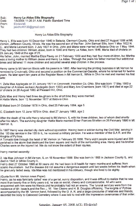 Henry Ellis Bio